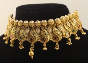 Antique Gold plated Choker set with Meenakari