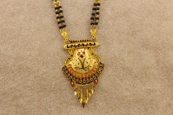 Gold plated Mangalsutra with Two Layers Black moti Chain