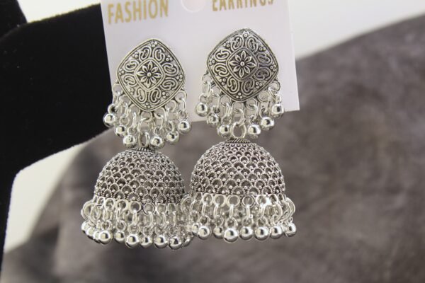 Silver plated Jhumki Earrings