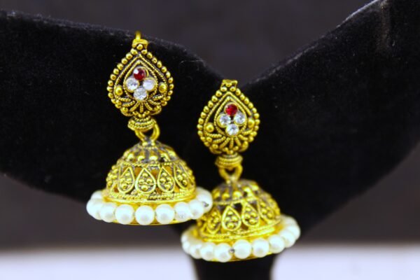 Gold plated Jhumki Earrings - Image 2
