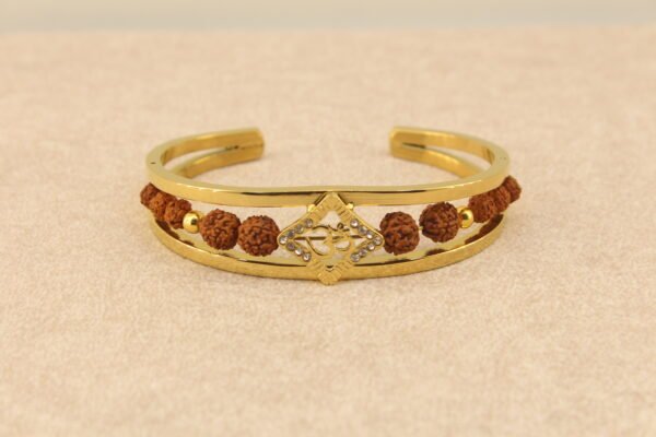 Anti Tarnish Om Bangle with Rudraksha for Boys